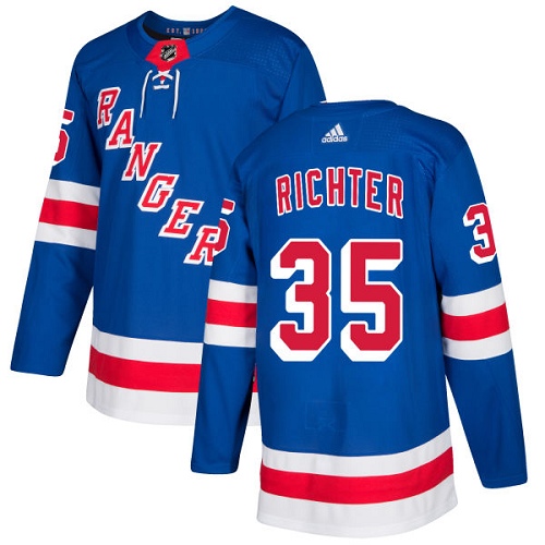 Adidas Men New York Rangers #35 Mike Richter Royal Blue Home Authentic Stitched NHL Jersey